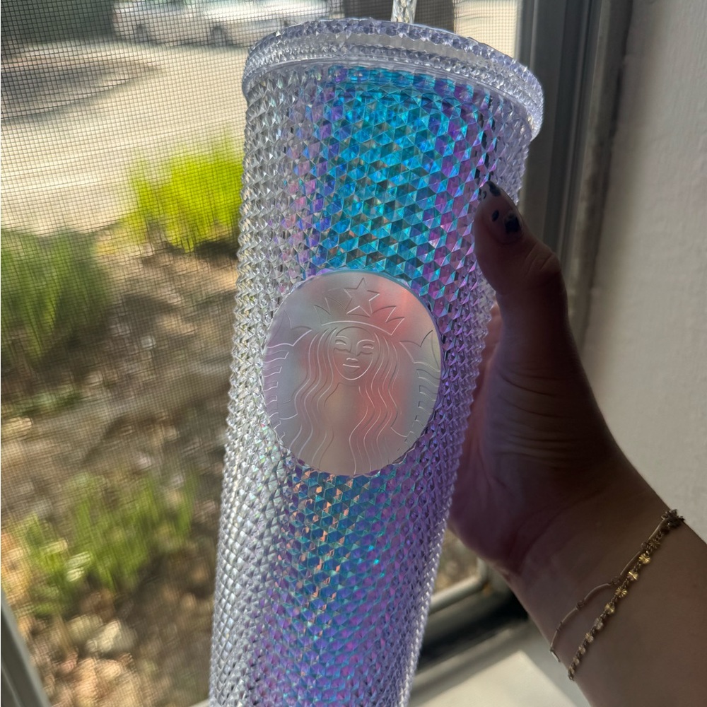 Starbucks Iridescent Holographic Studded Tumbler - Blue Purple Pink Sheen